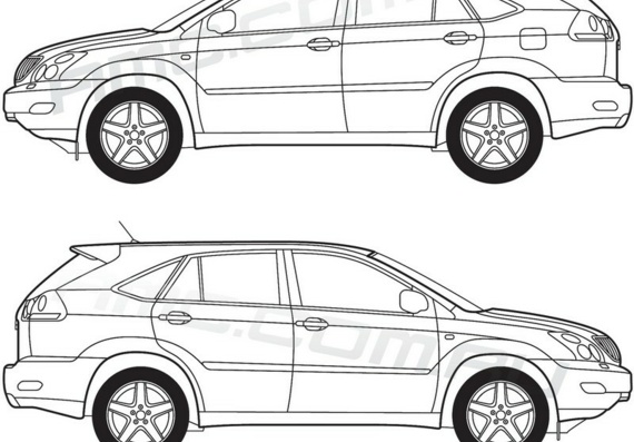 Lexus RX 300 (Лексус РX 300) - чертежи (рисунки) автомобиля